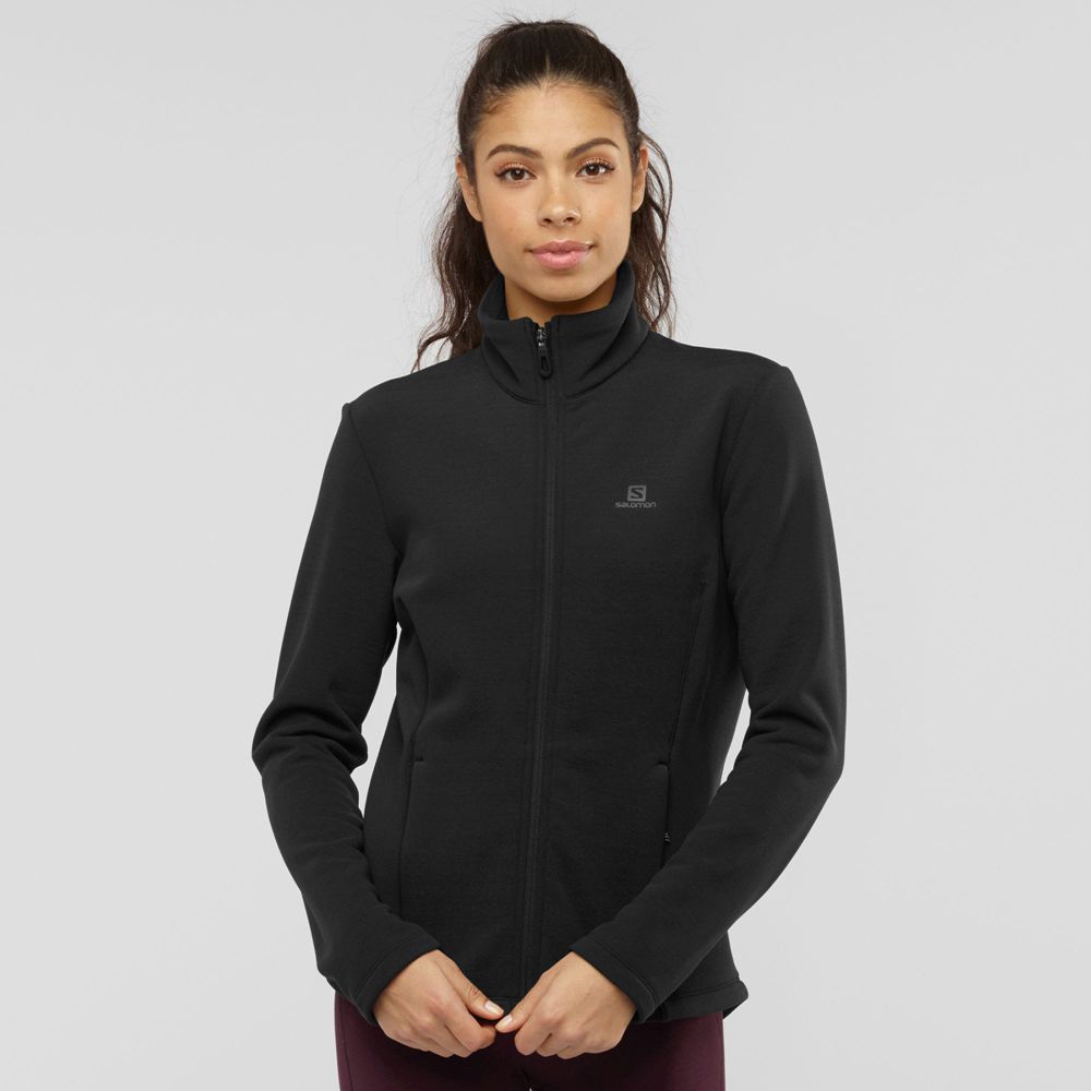 Salomon Israel RADIANT FULL ZIP W - Womens Midlayers - Black (SOUQ-24139)